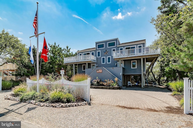 view of front of home featuring a deck