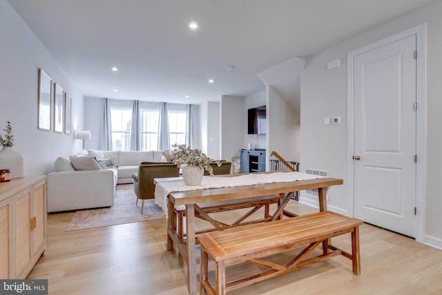 dining room featuring light hardwood / wood-style floors