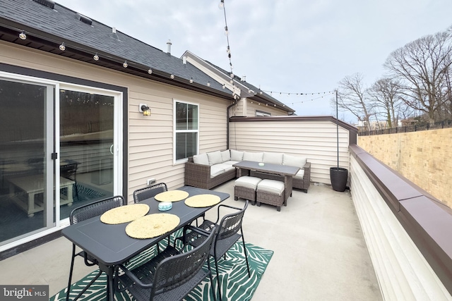 view of patio with an outdoor living space