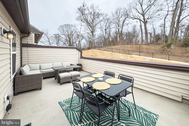 view of patio with an outdoor living space