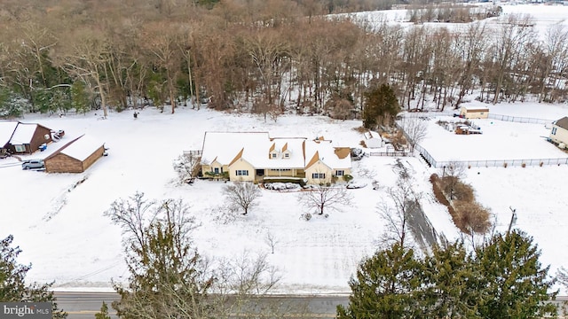 view of snowy aerial view