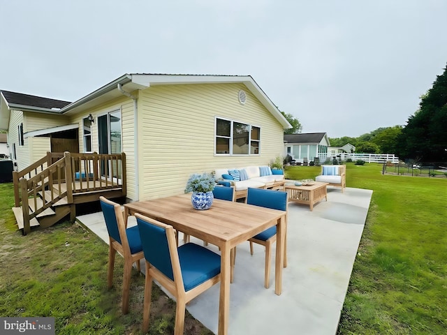 view of patio / terrace featuring an outdoor hangout area