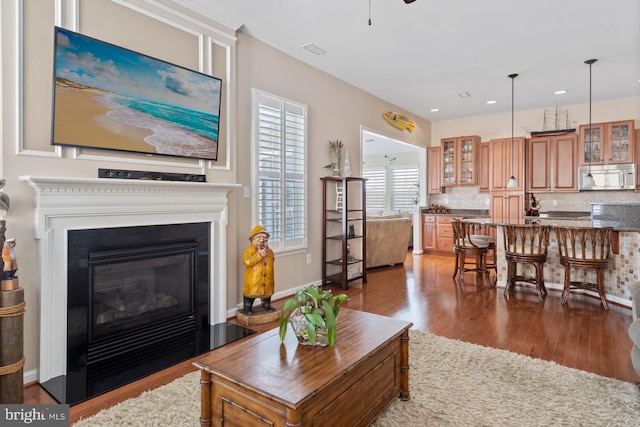 living room featuring hardwood / wood-style flooring