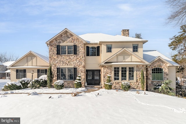 view of front of house with french doors