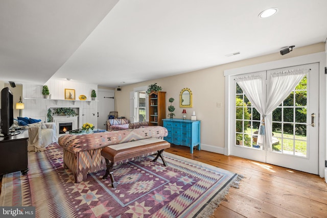 interior space with hardwood / wood-style flooring