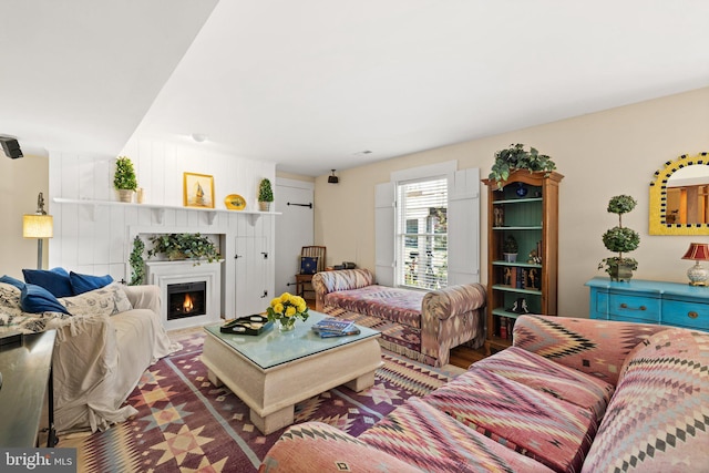 living room with hardwood / wood-style floors