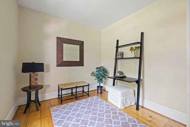 sitting room featuring hardwood / wood-style floors