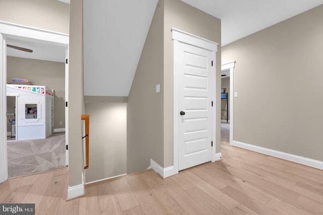 interior space with light hardwood / wood-style floors