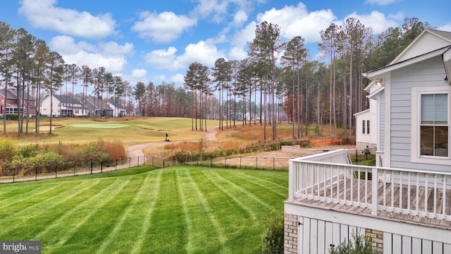 view of yard with a deck