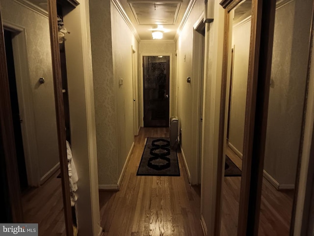 hallway featuring hardwood / wood-style flooring