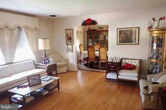 living room featuring hardwood / wood-style floors