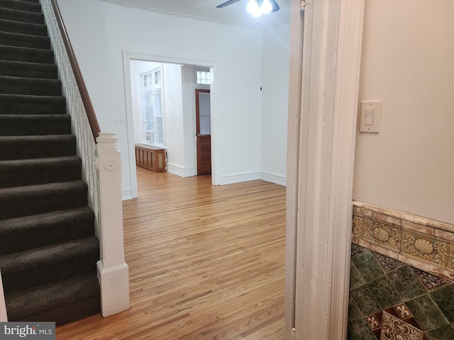 corridor featuring light hardwood / wood-style floors