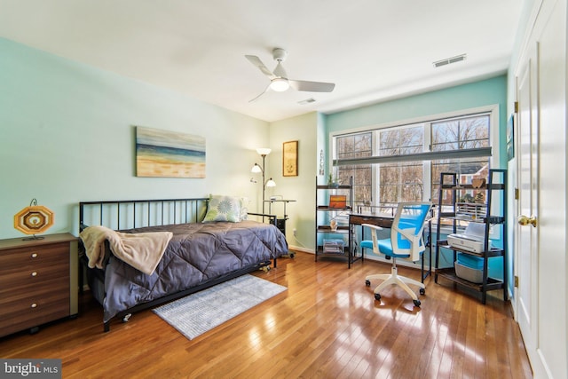 bedroom featuring light hardwood / wood-style floors