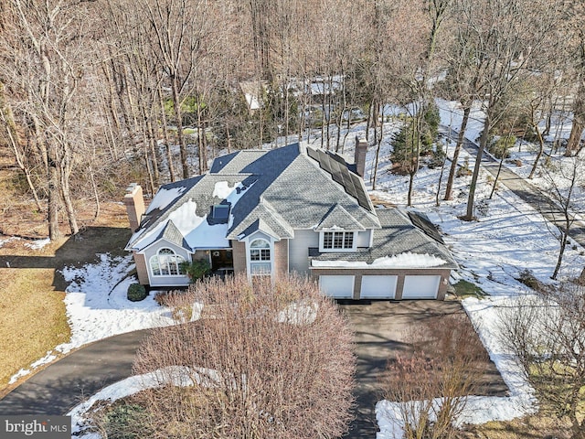 view of snowy aerial view