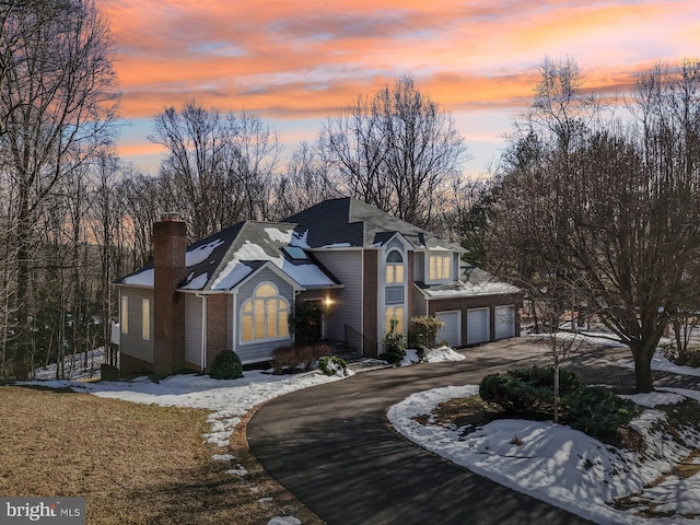 view of property featuring a garage