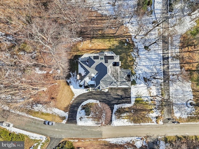 view of snowy aerial view