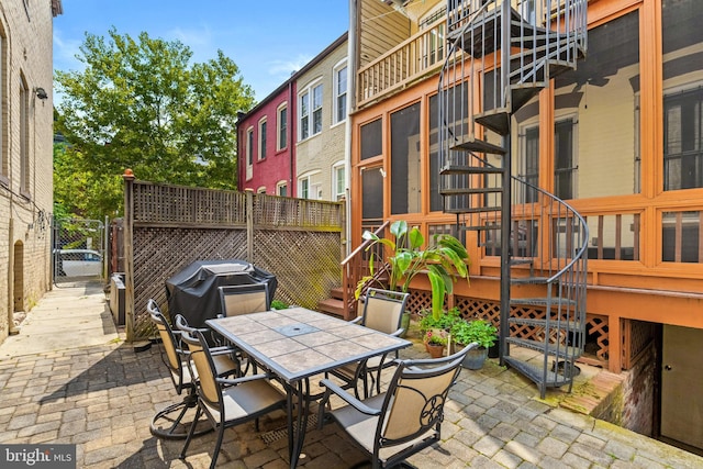 view of patio featuring area for grilling