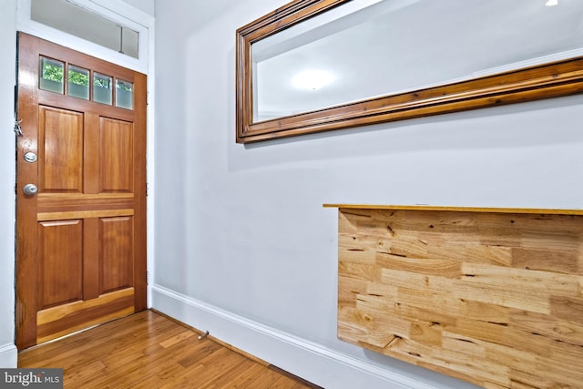 foyer entrance featuring hardwood / wood-style flooring