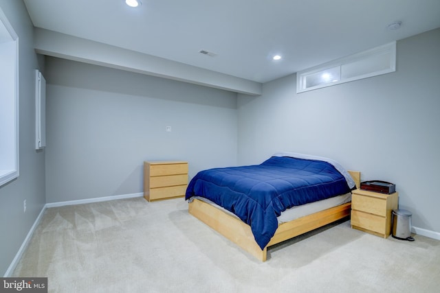 bedroom with carpet floors