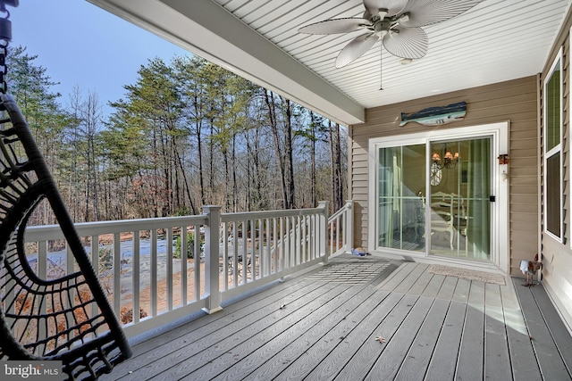 deck with ceiling fan