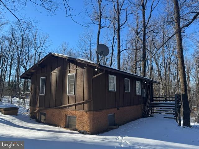 view of snowy exterior