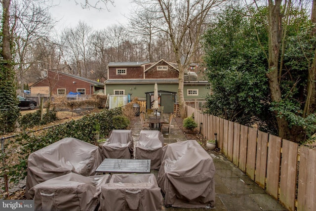 view of patio with a grill