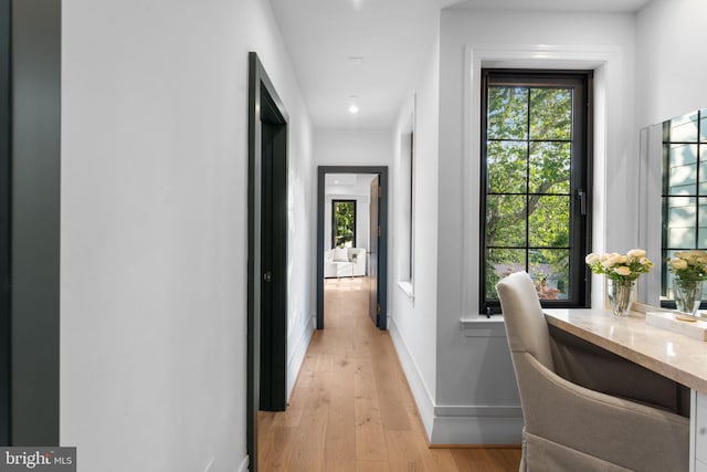 3819 NW Albemarle St NW, Washington, DC 20016 - corridor featuring light wood finished floors and an office area