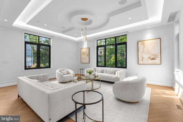 3819 NW Albemarle St NW, Washington, DC 20016 - living area with a raised ceiling and recessed lighting