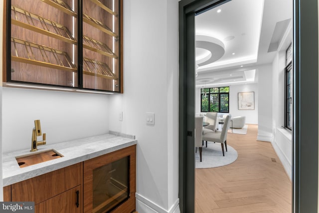 3819 NW Albemarle St NW, Washington, DC 20016 - bar area with a tray ceiling and recessed lighting