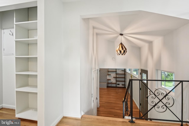 906 N Belgrade Rd, Silver Spring, MD 20902 - staircase with wood finished floors and baseboards