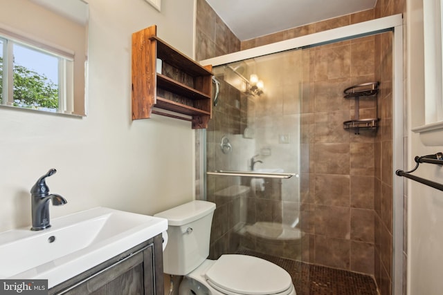 906 N Belgrade Rd, Silver Spring, MD 20902 - bathroom with toilet, a stall shower, and vanity