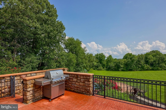 view of patio / terrace with grilling area and exterior kitchen