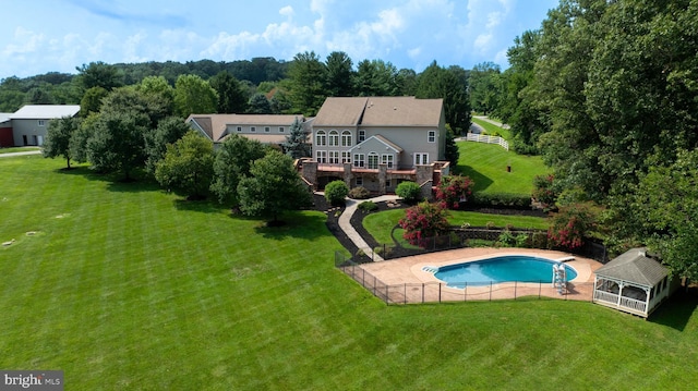 exterior space with a gazebo