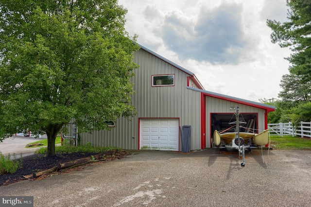 view of garage