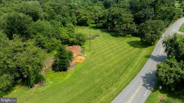 drone / aerial view with a rural view