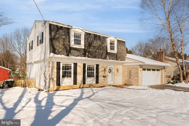 view of front of house with a garage