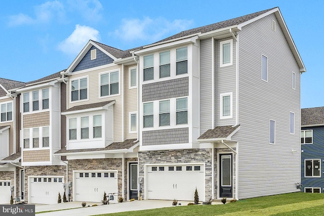 view of property featuring a garage