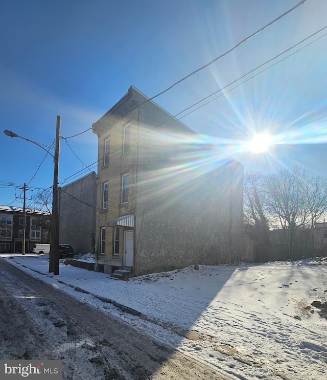 view of snowy exterior