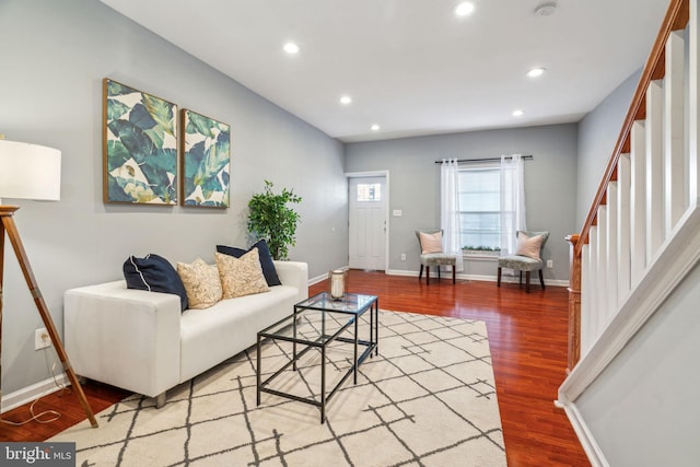 living room featuring hardwood / wood-style flooring