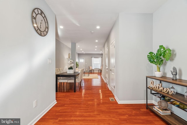 hall featuring hardwood / wood-style flooring