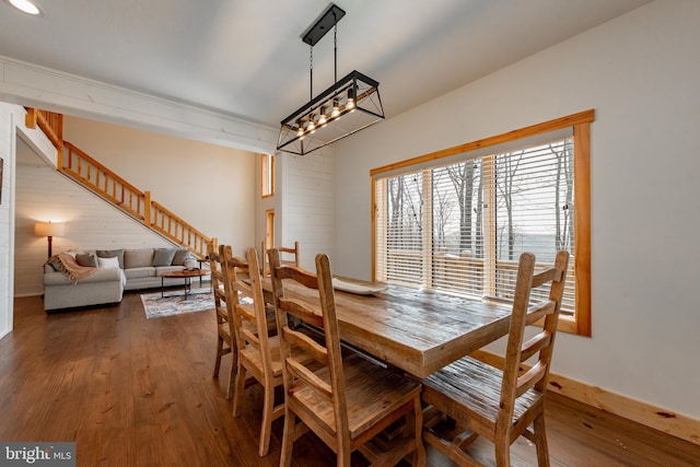 dining space featuring hardwood / wood-style flooring