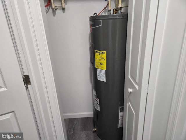 utility room with water heater