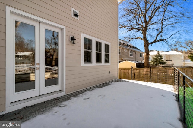 view of patio / terrace featuring french doors