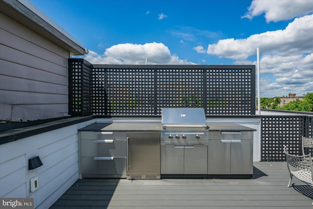 deck featuring area for grilling