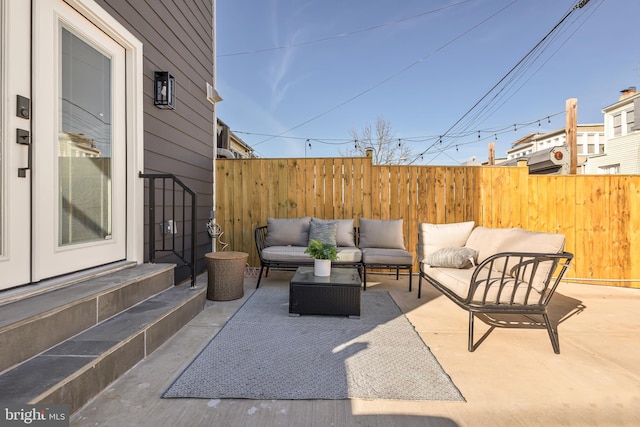 view of patio with an outdoor hangout area