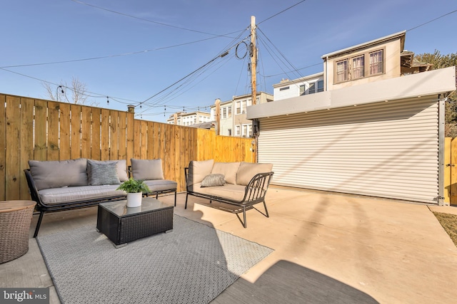 view of patio / terrace featuring an outdoor hangout area