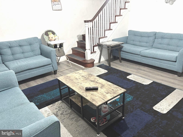 living room featuring wood-type flooring