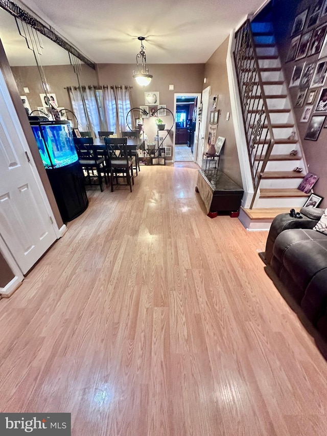 living room with hardwood / wood-style floors