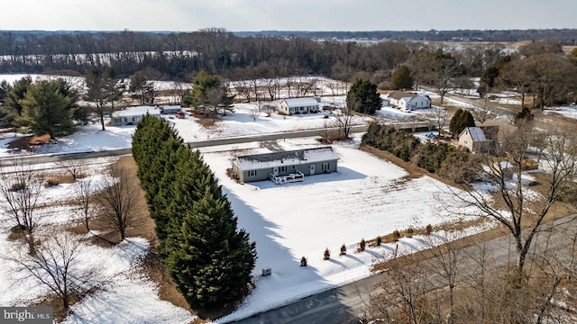 view of snowy aerial view