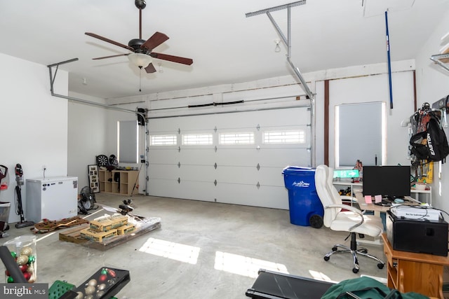 garage featuring fridge